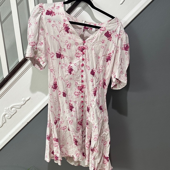 Floral Pink Button-Down Dress - Picture 1 of 2
